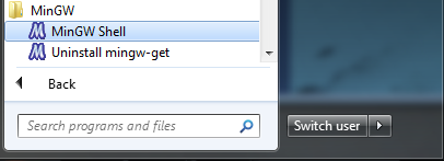 MinGW shell